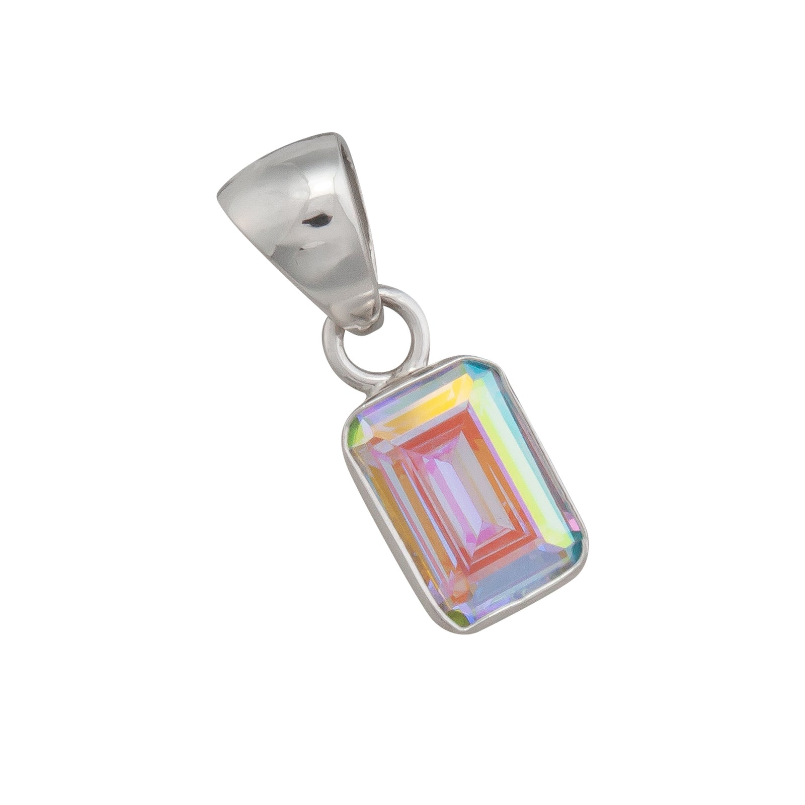 Sterling Silver Mercury Mist Rectangle Petite Pendant | Charles Albert Jewelry