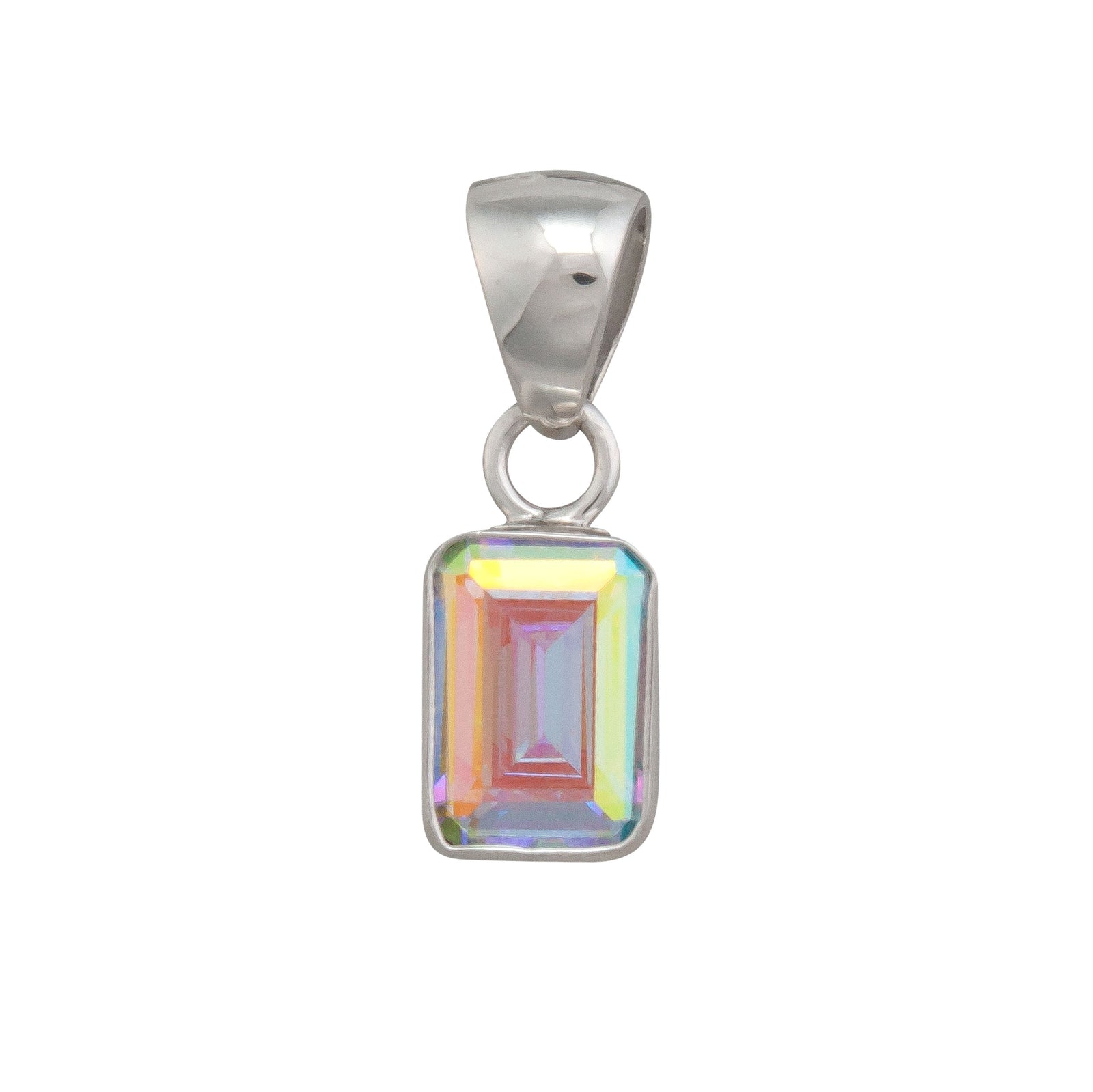Sterling Silver Mercury Mist Rectangle Petite Pendant | Charles Albert Jewelry