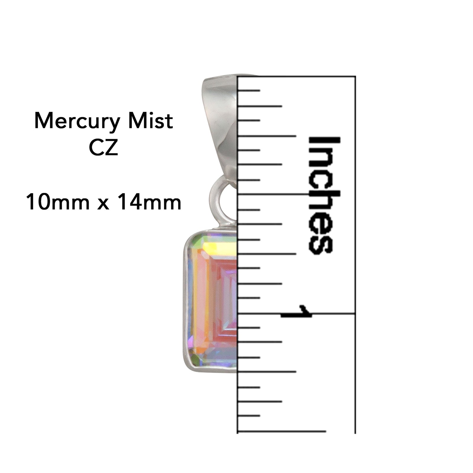 Sterling Silver Mercury Mist Rectangle Petite Pendant | Charles Albert Jewelry