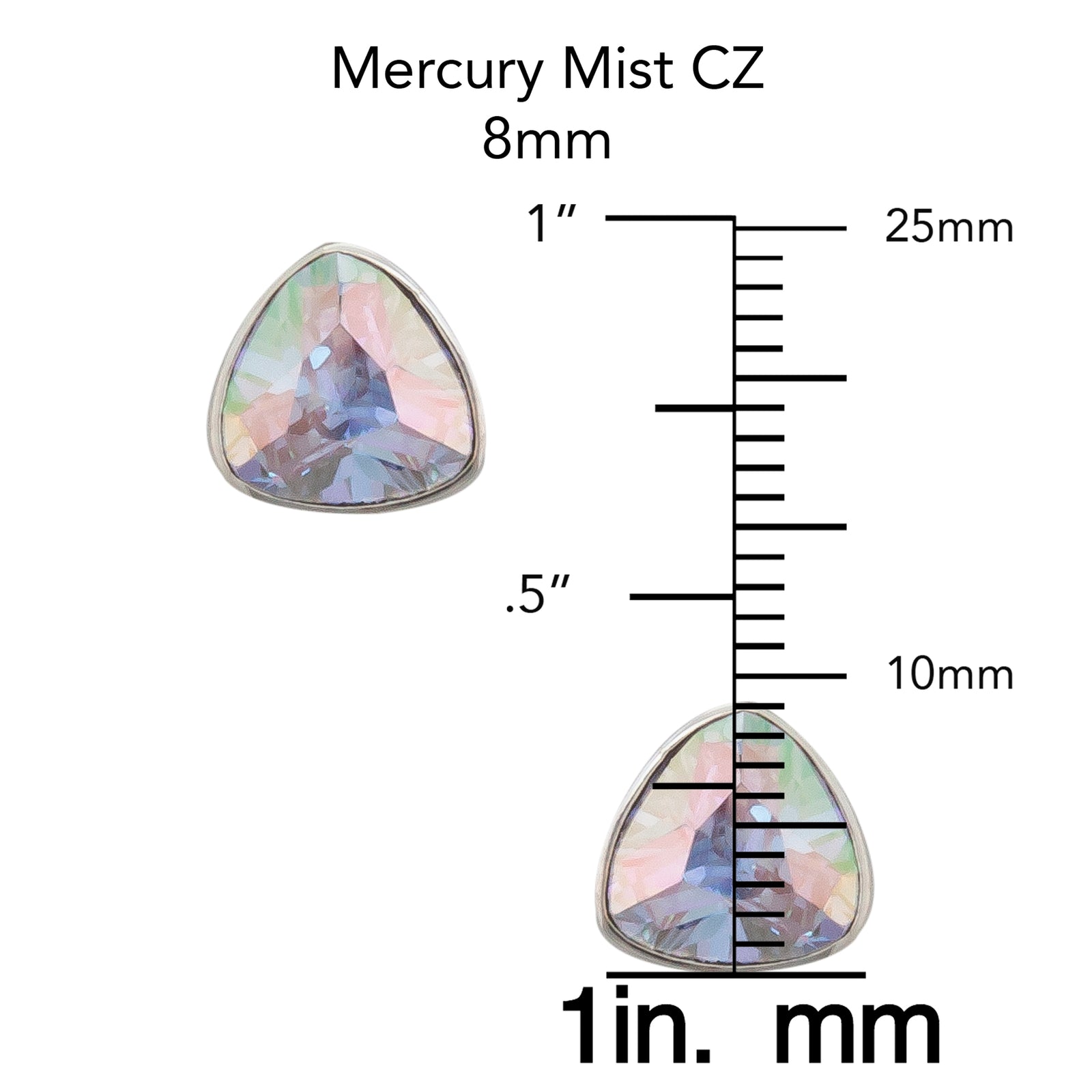 Sterling Silver Mercury Mist Trillion Post Earrings | Charles Albert Jewelry