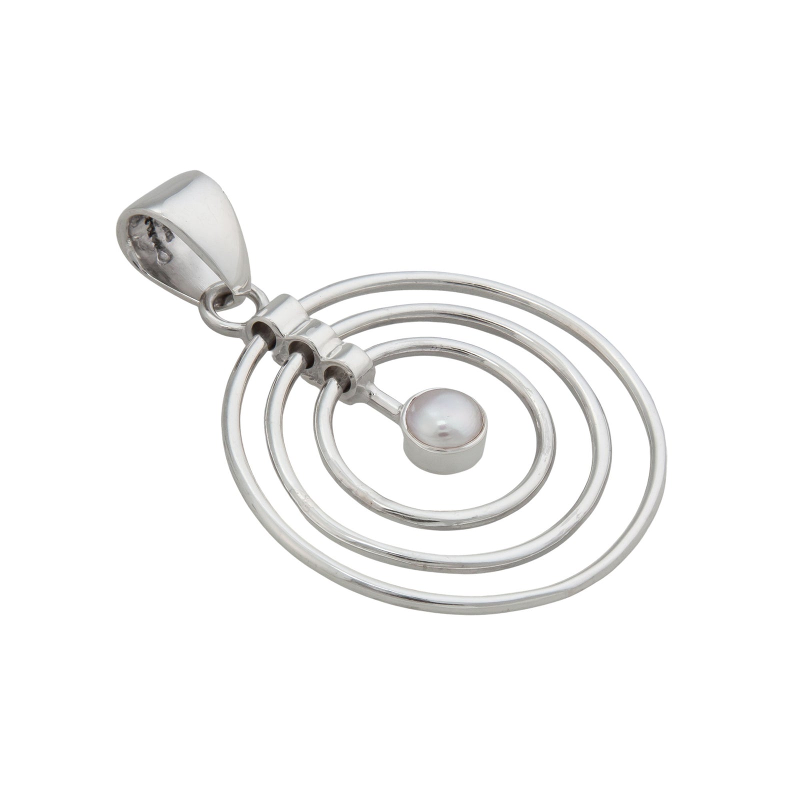 Sterling Silver Mini Pearl Infinity Pendant | Charles Albert Jewelry