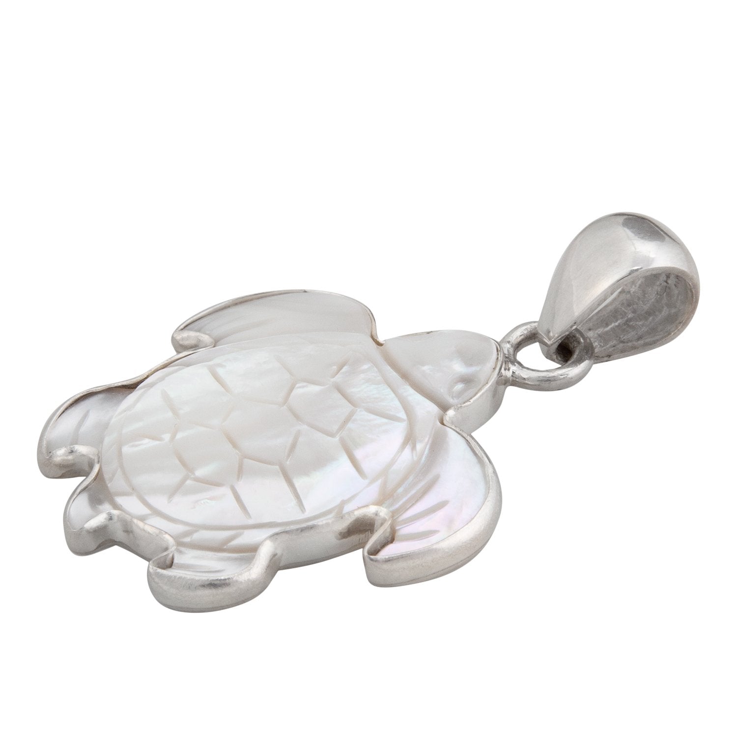 Sterling Silver Mother of Pearl Sea Turtle Pendant | Charles Albert Jewelry