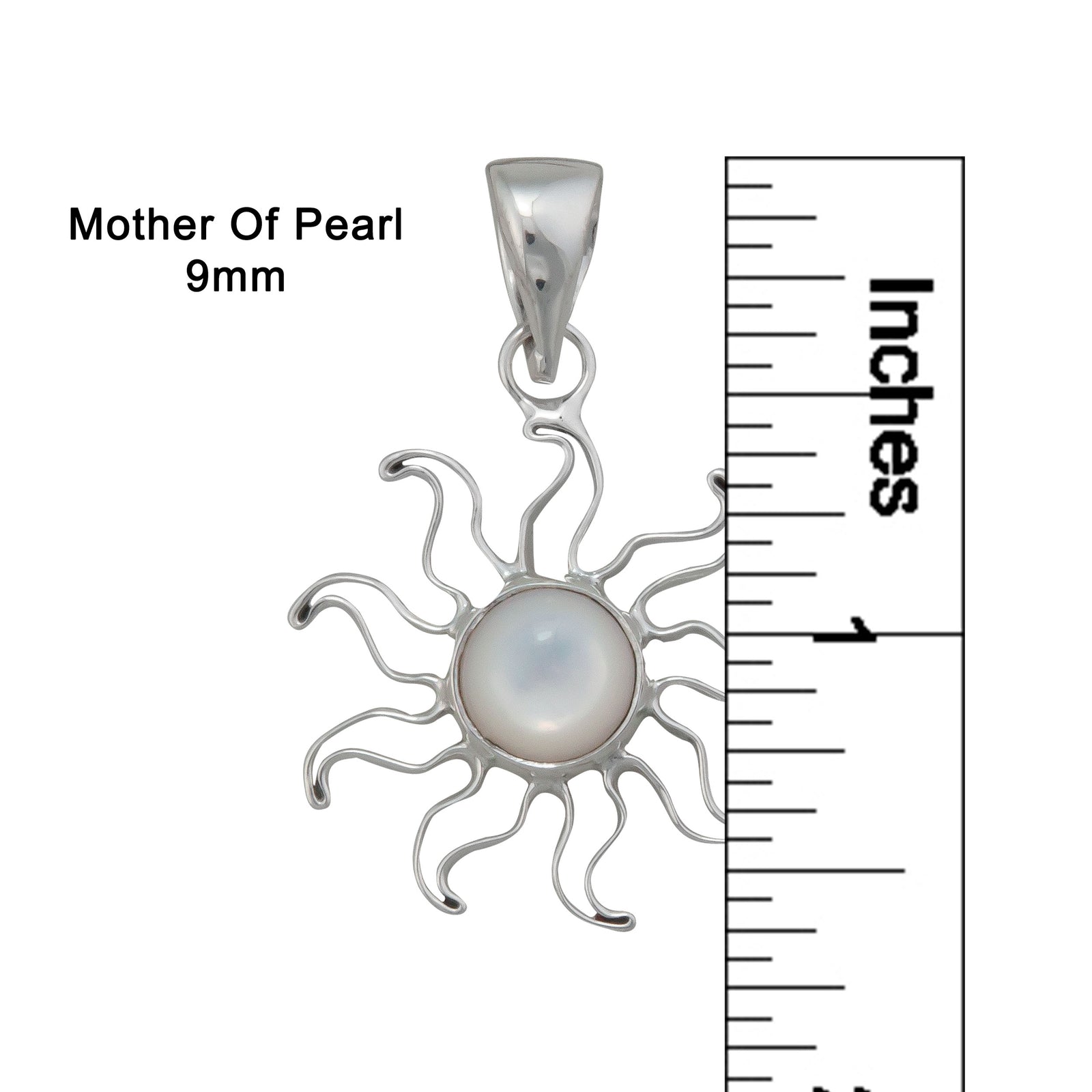 Sterling Silver Mother of Pearl Sun Pendant | Charles Albert Jewelry