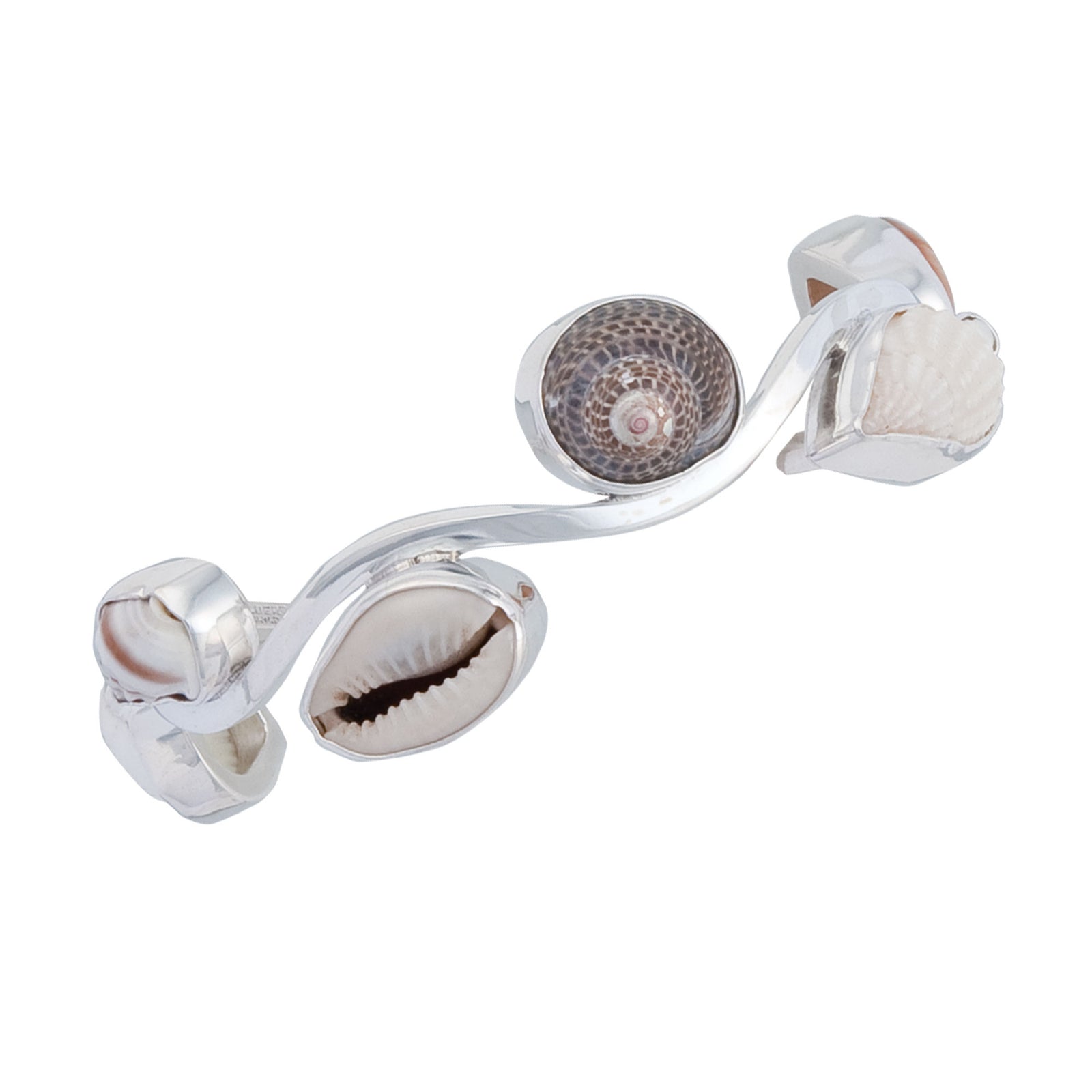 Sterling Silver Multi-Shell Wave Cuff | Charles Albert Jewelry