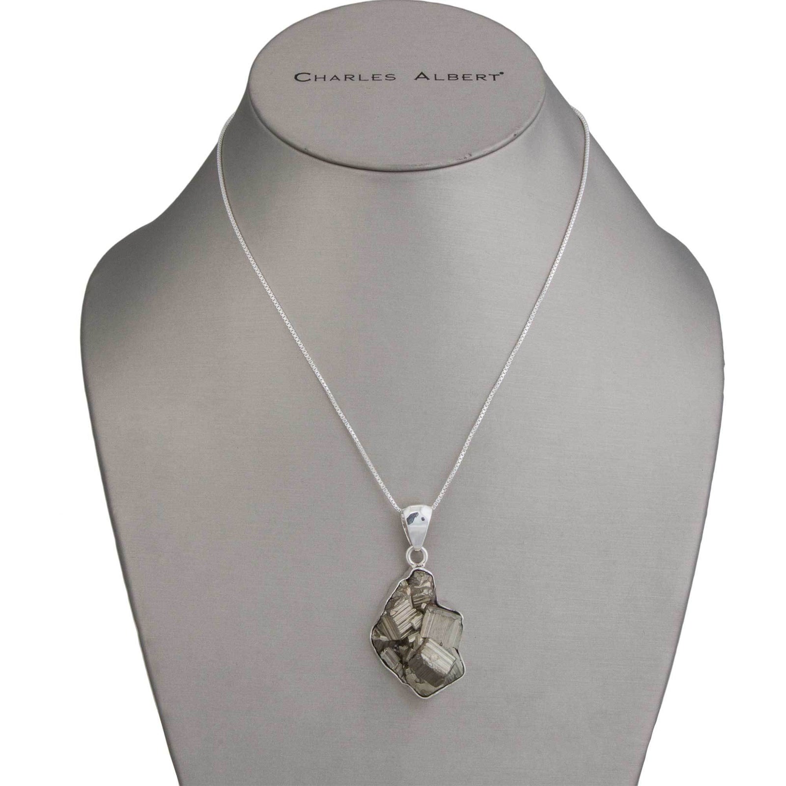 Sterling Silver Pyrite Pendant | Charles Albert Jewelry
