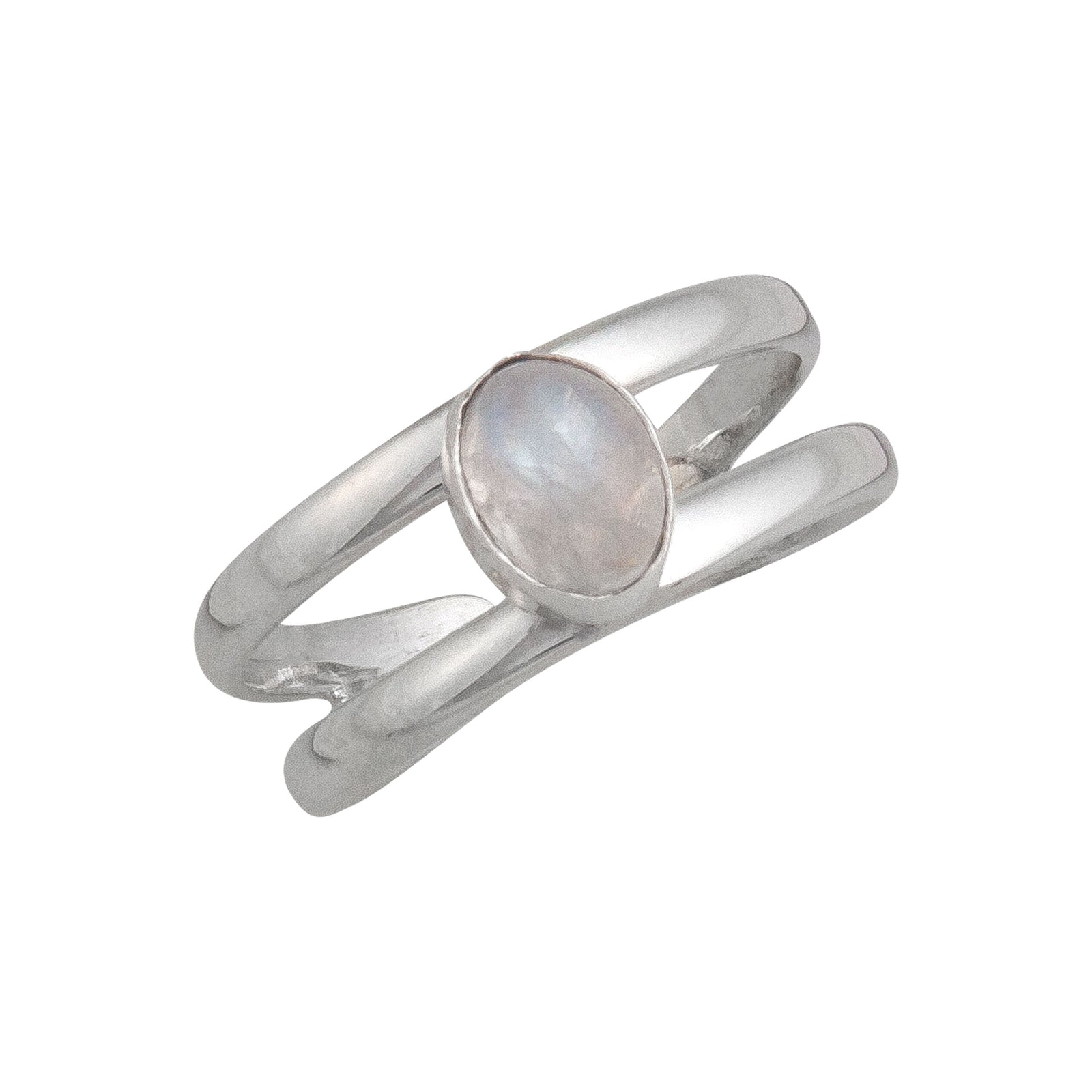 Sterling Silver Rainbow Moonstone Cuff Adjustable Ring | Charles Albert Jewelry