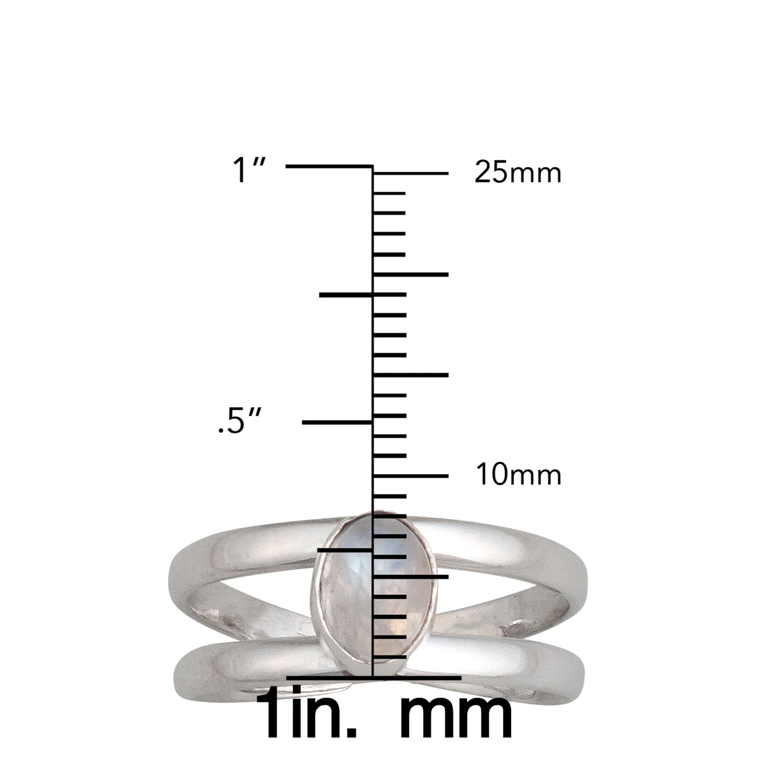 Sterling Silver Rainbow Moonstone Cuff Adjustable Ring | Charles Albert Jewelry