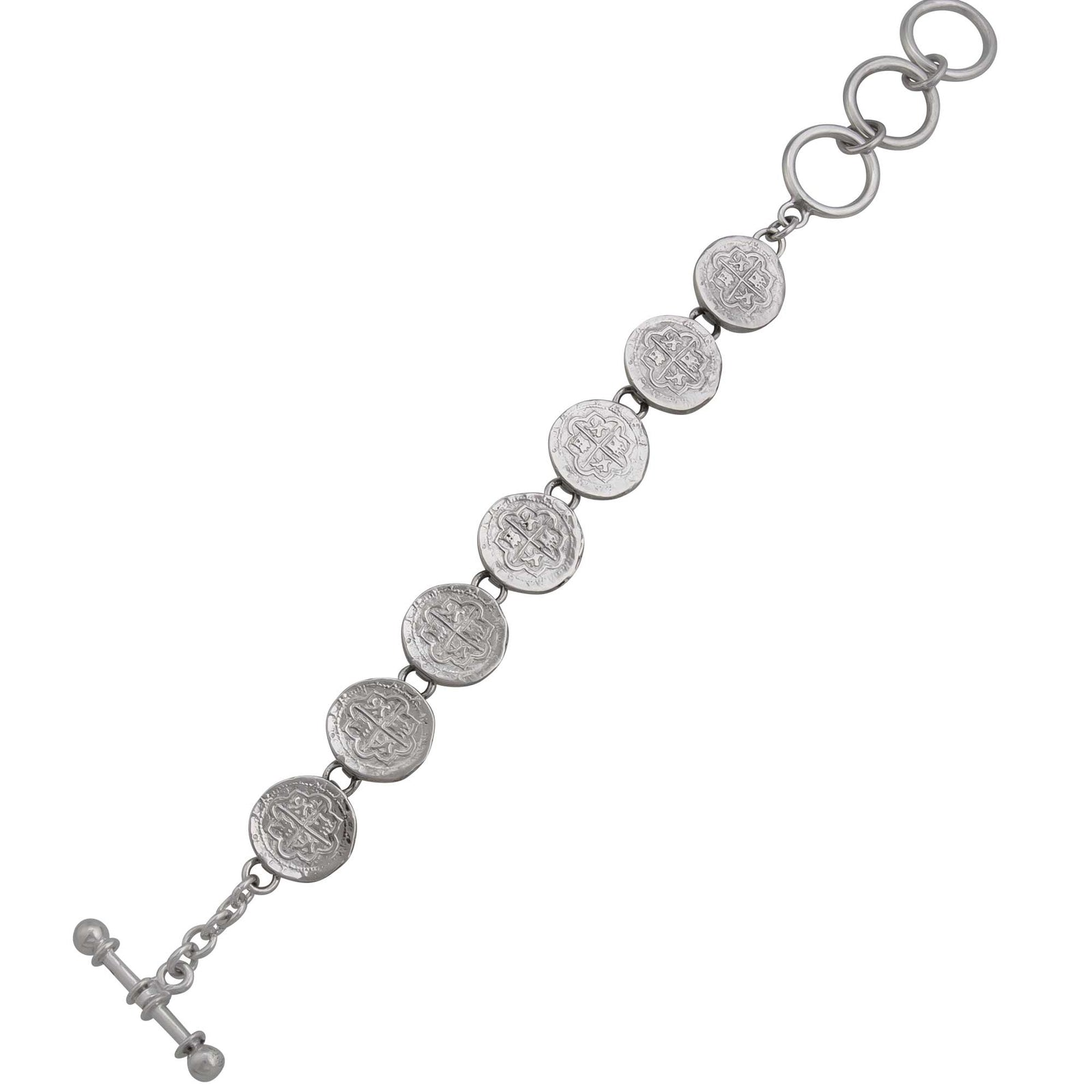 Sterling Silver Replica Spanish Coin Bracelet | Charles Albert Jewelry