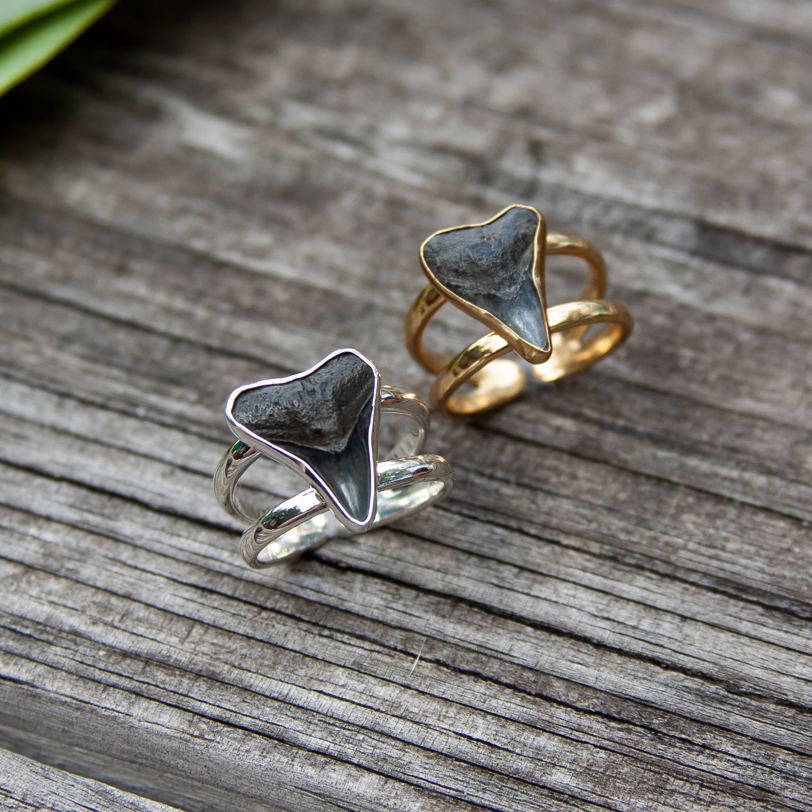 Sterling Silver Shark Tooth Cuff Adjustable Ring | Charles Albert Jewelry