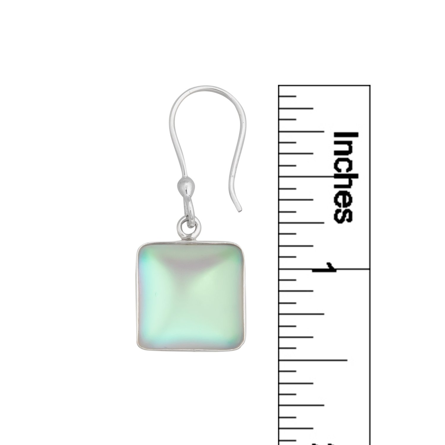 Sterling Silver Square Luminite Drop Earrings | Charles Albert Jewelry