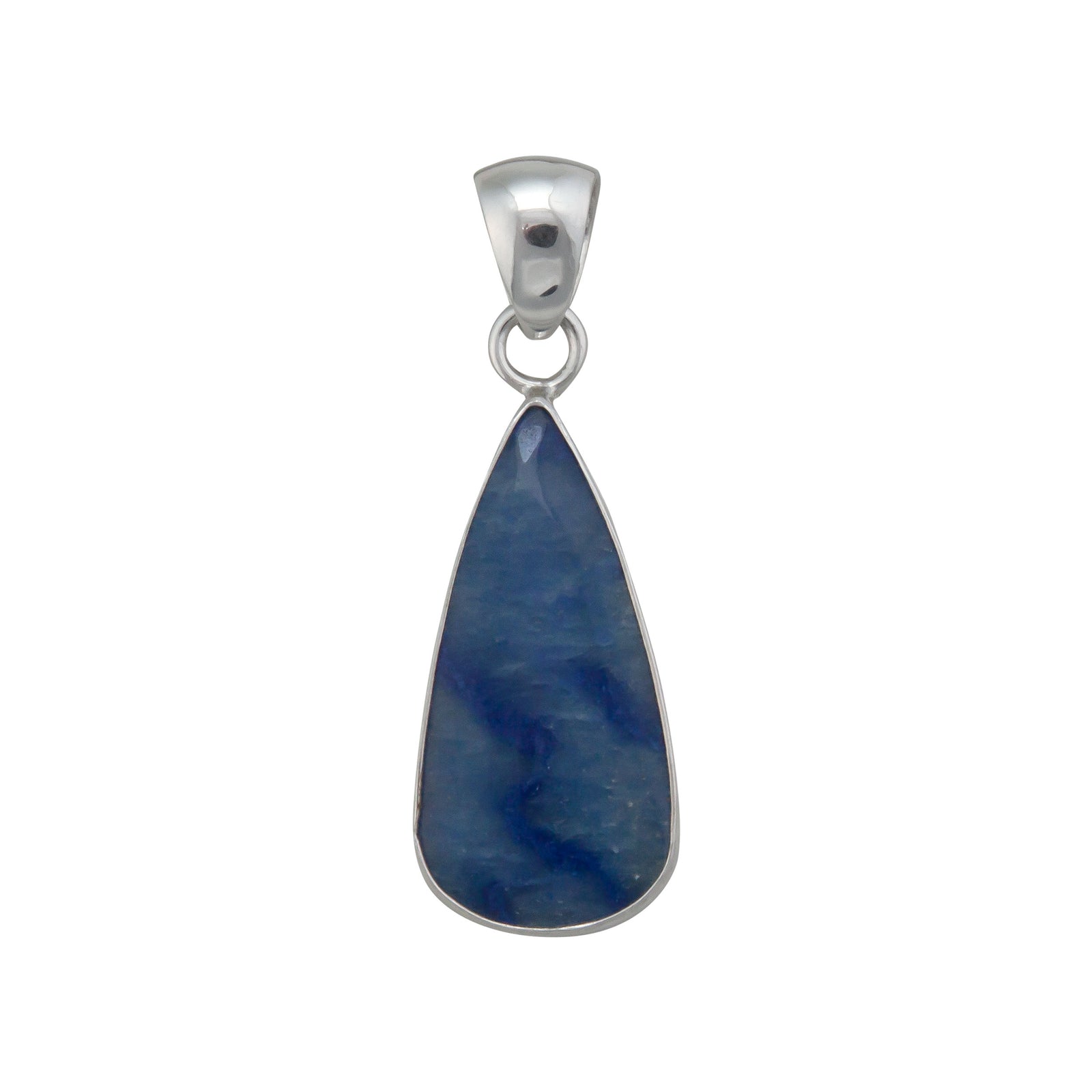Sterling Silver Teardrop Blue Aventurine Pendant | Charles Albert Jewelry