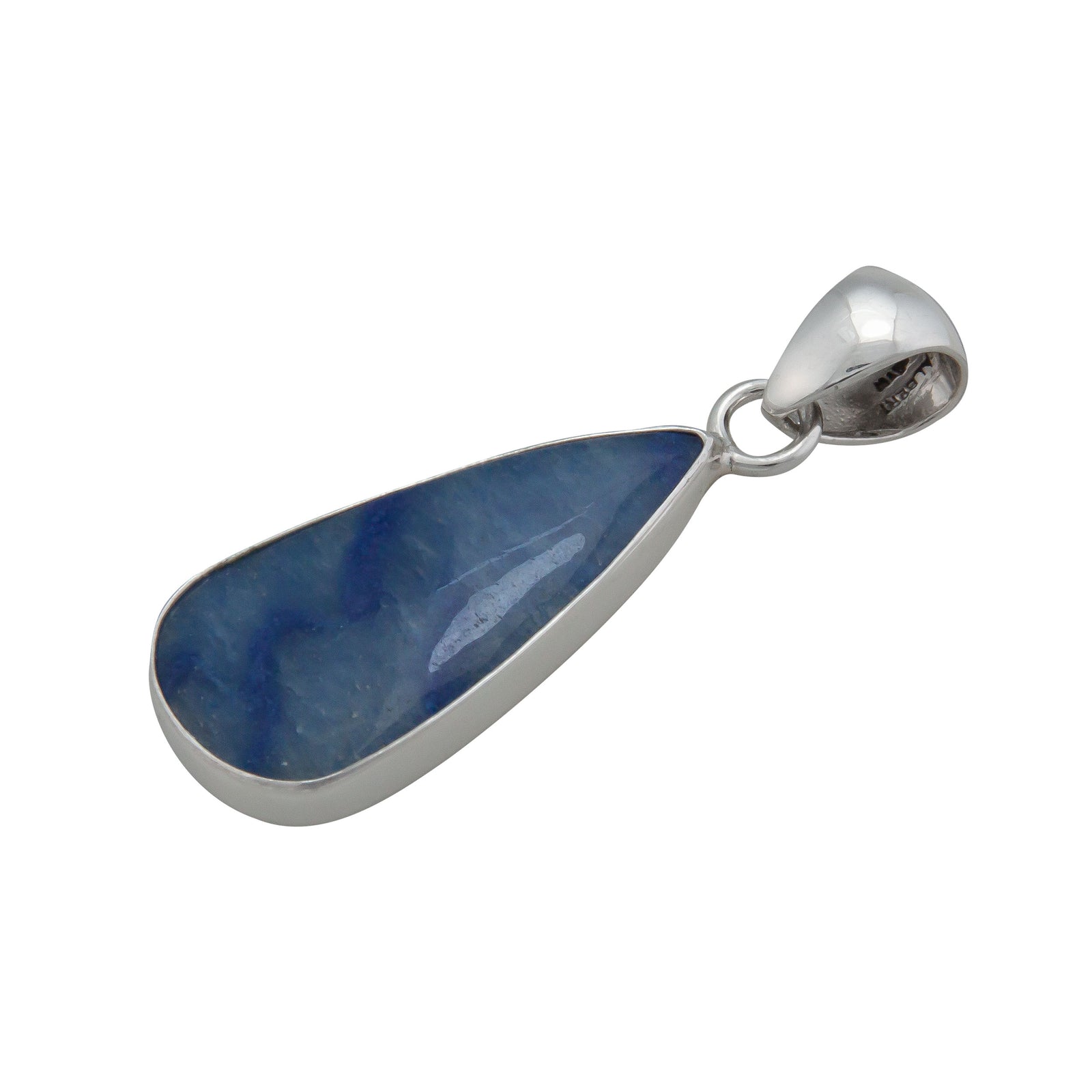 Sterling Silver Teardrop Blue Aventurine Pendant | Charles Albert Jewelry