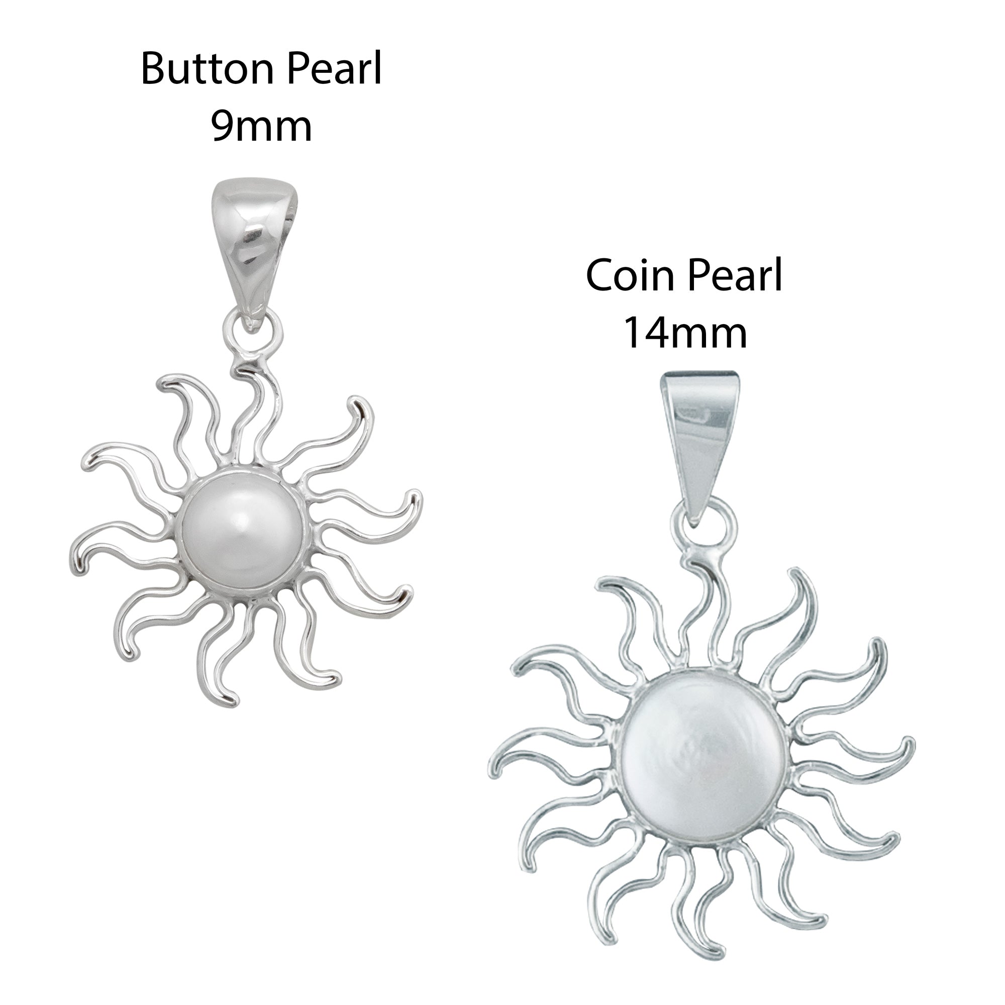 Sterling Silver Pearl Sun Pendant | Charles Albert Jewelry