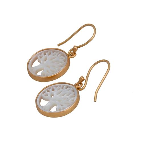 Alchemia Mother Of Pearl Tree Of Life Drop Earrings | Charles Albert Jewelry