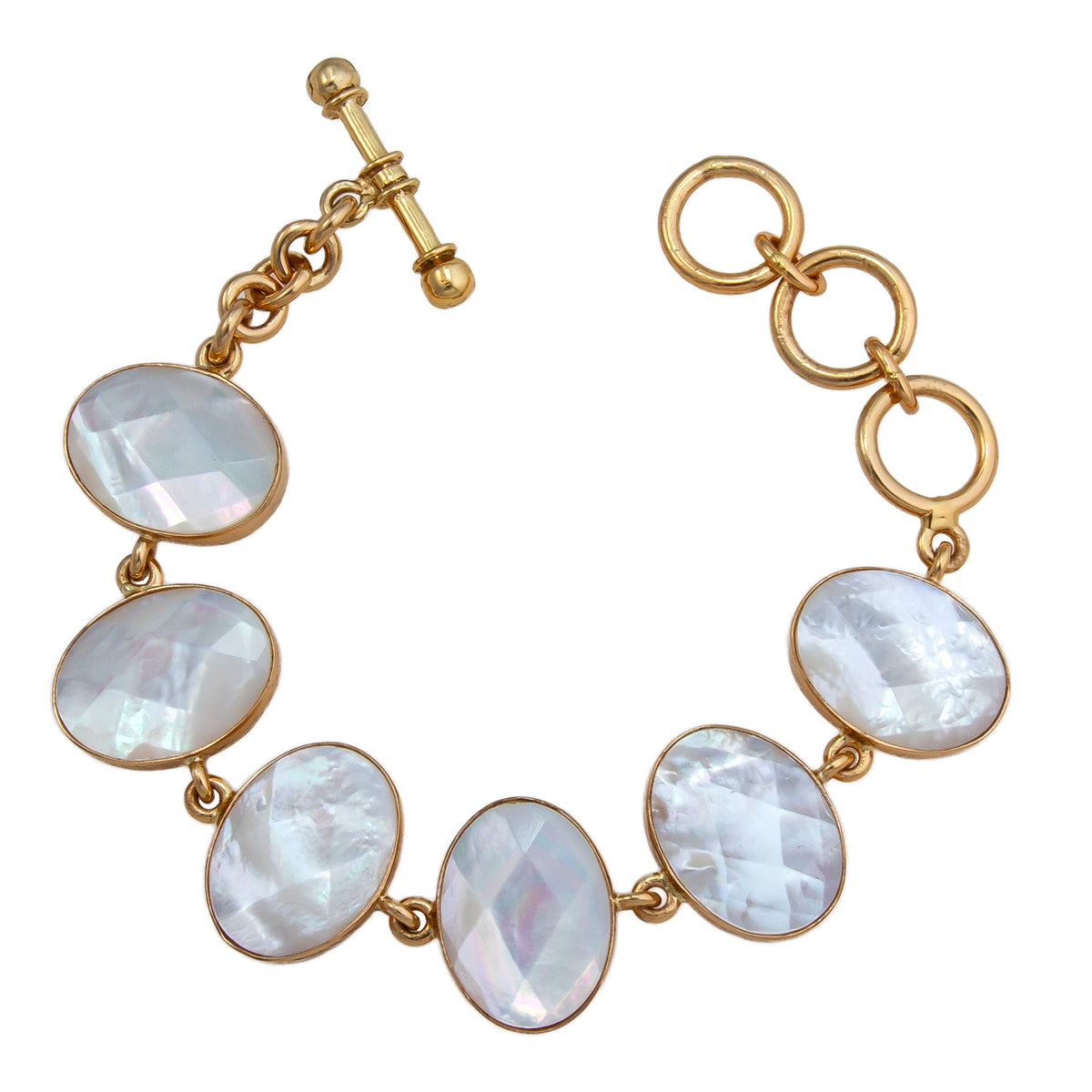 Alchemia Faceted Mother of Pearl Link Bracelet | Charles Albert Jewelry