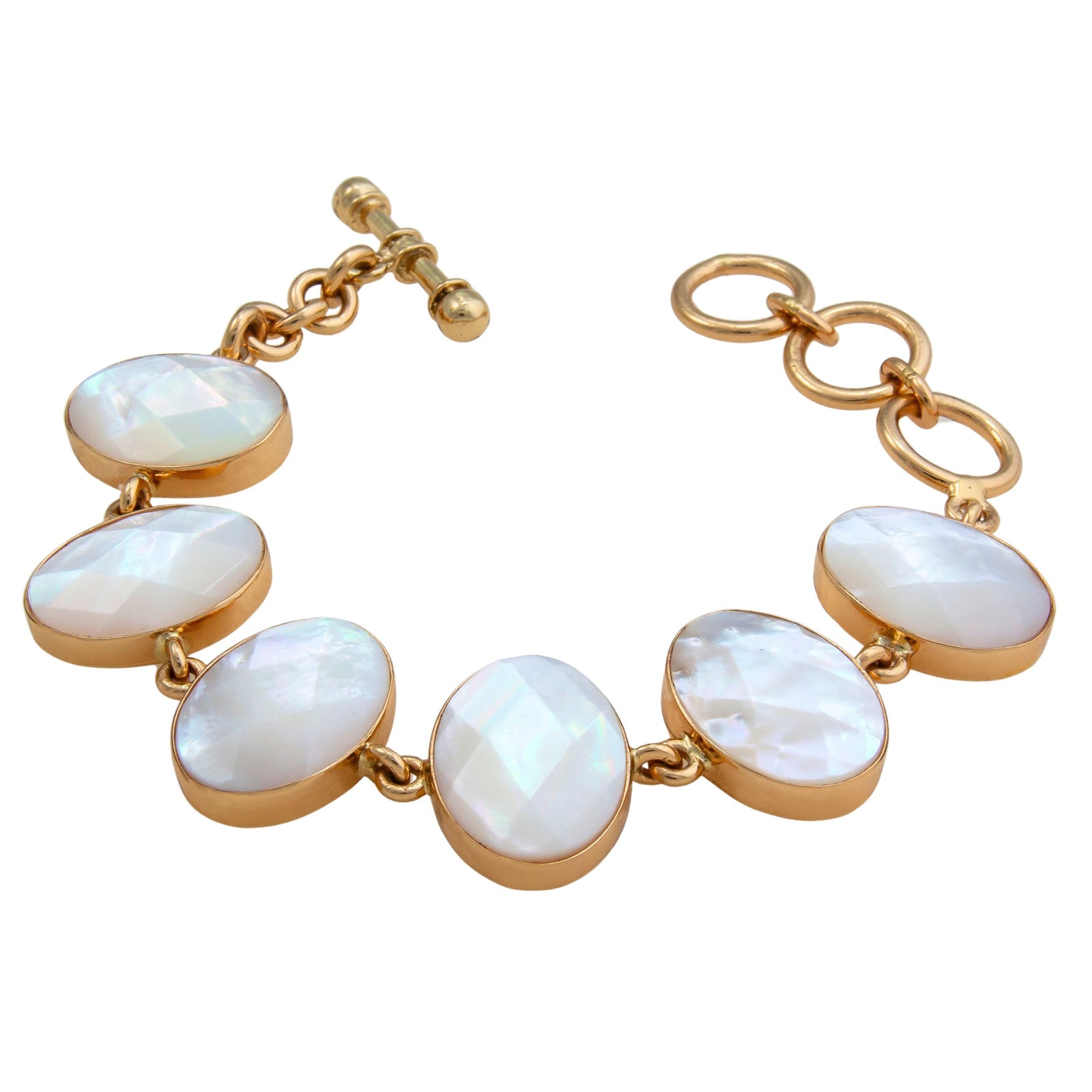 Alchemia Faceted Mother of Pearl Link Bracelet | Charles Albert Jewelry