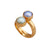 Alchemia Pearl Multi-Colored Bypass Adjustable Ring | Charles Albert Jewelry