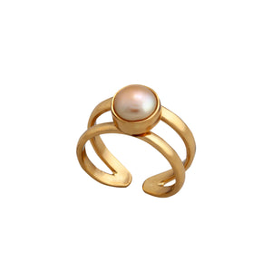 Alchemia Champagne Pearl Adjustable Cuff Ring | Charles Albert Jewelry