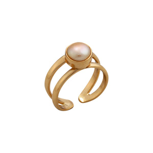 Alchemia Champagne Pearl Adjustable Cuff Ring | Charles Albert Jewelry