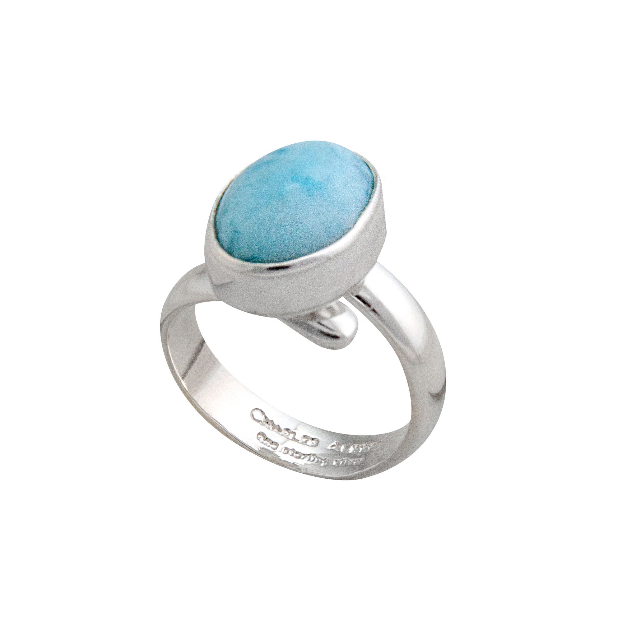 Sterling Silver Larimar Oval Adjustable Ring | Charles Albert Jewelry
