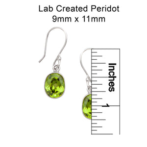 Sterling Silver Lab Created Peridot Drop Earrings | Charles Albert Jewelry