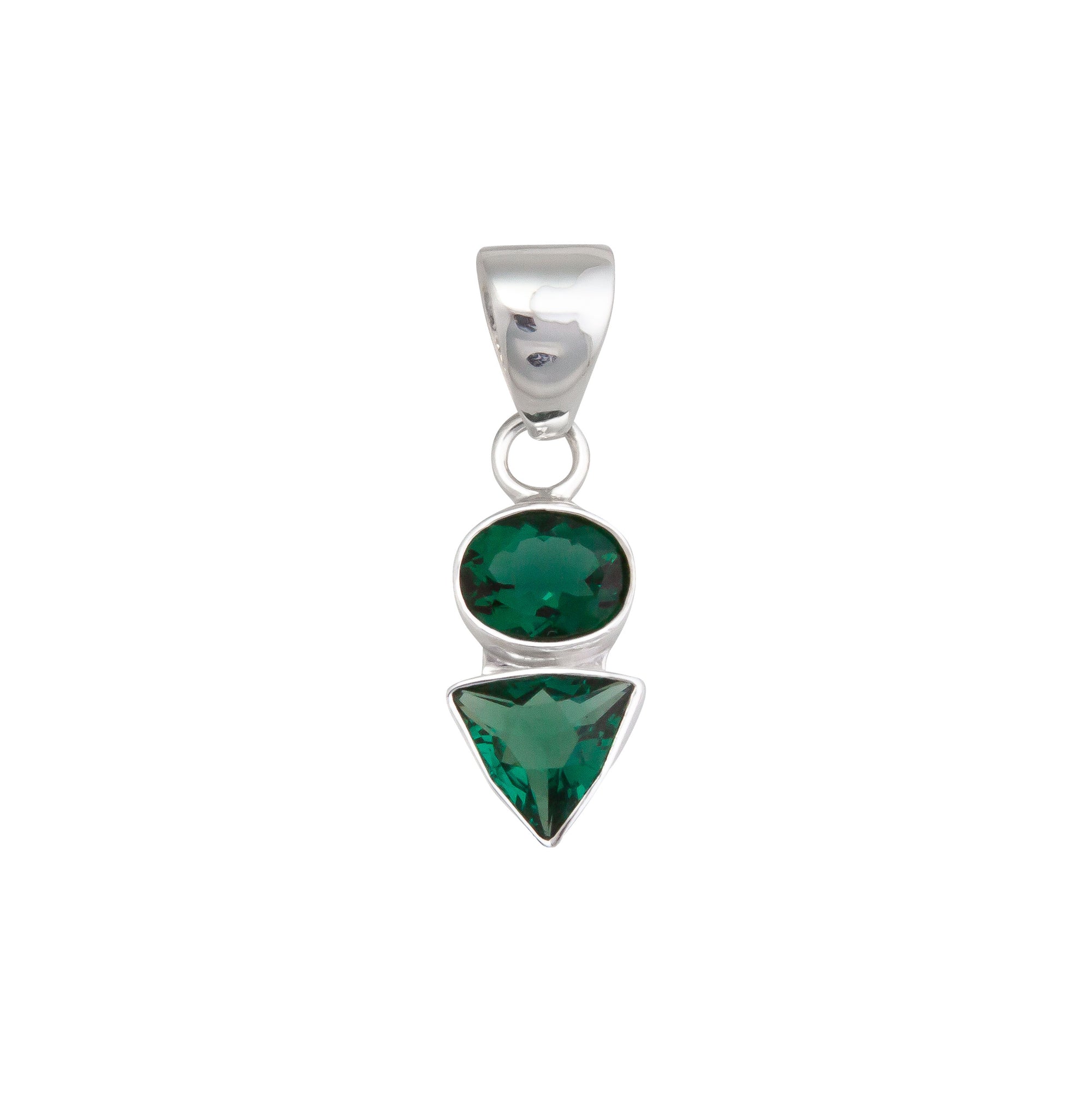 Sterling Silver Green Quartz Double Pendant | Charles Albert Jewelry