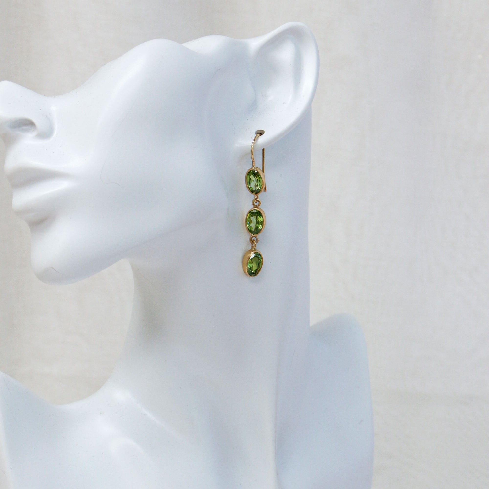 Alchemia Lab Created Peridot Triple Drop Earrings | Charles Albert Jewelry