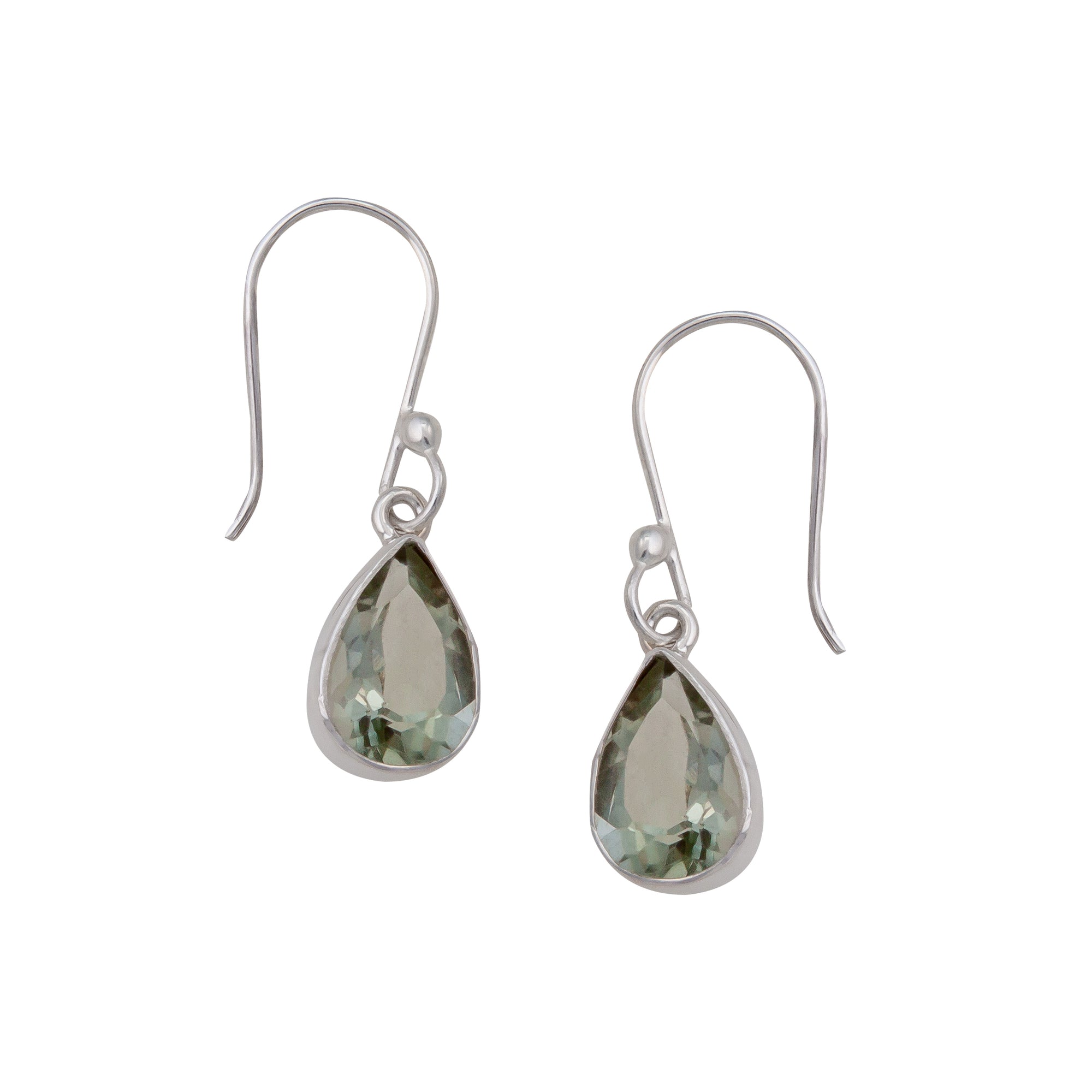 Sterling Silver Green Amethyst Drop Earrings | Charles Albert Jewelry