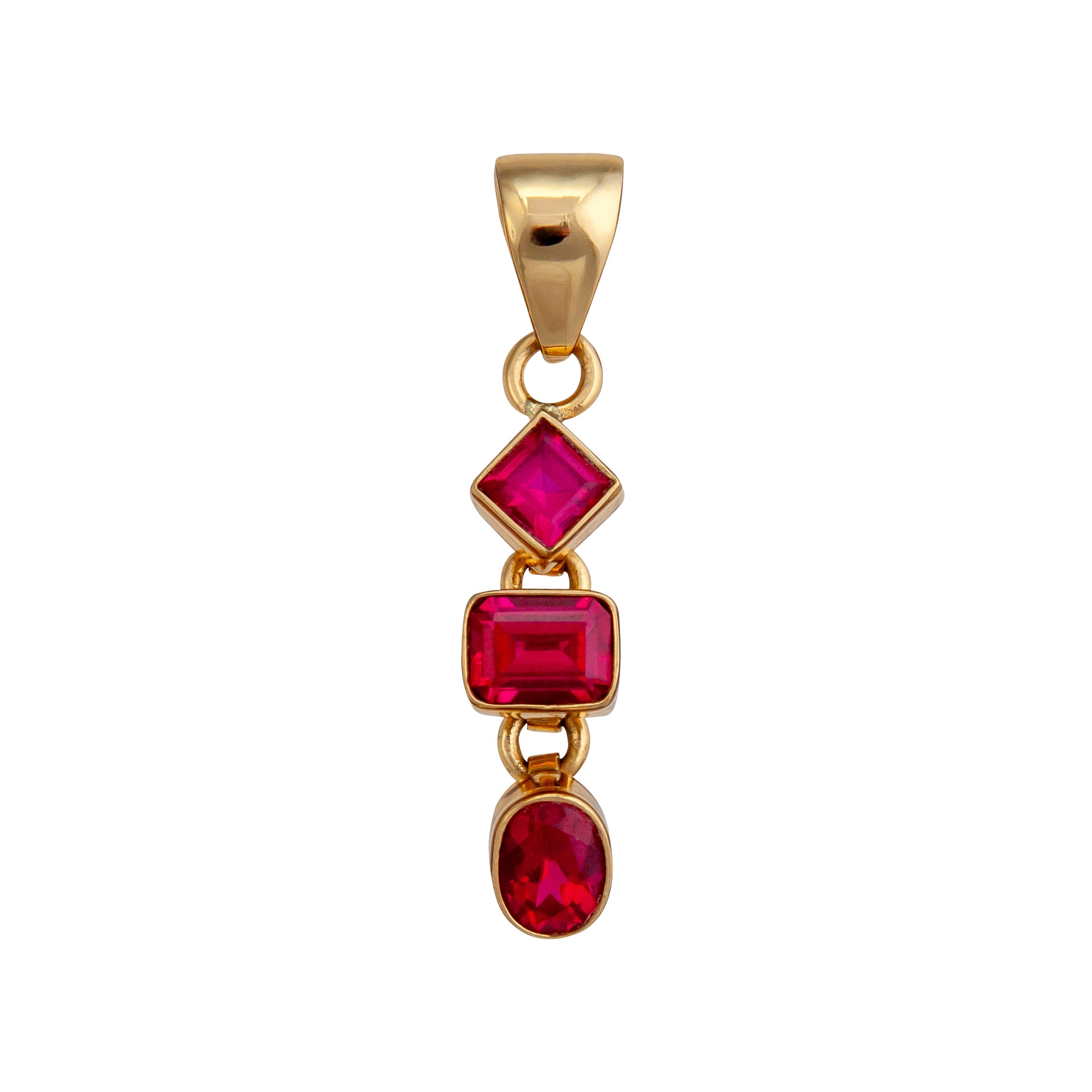 Alchemia Lab Ruby Triple Pendant | Charles Albert Jewelry