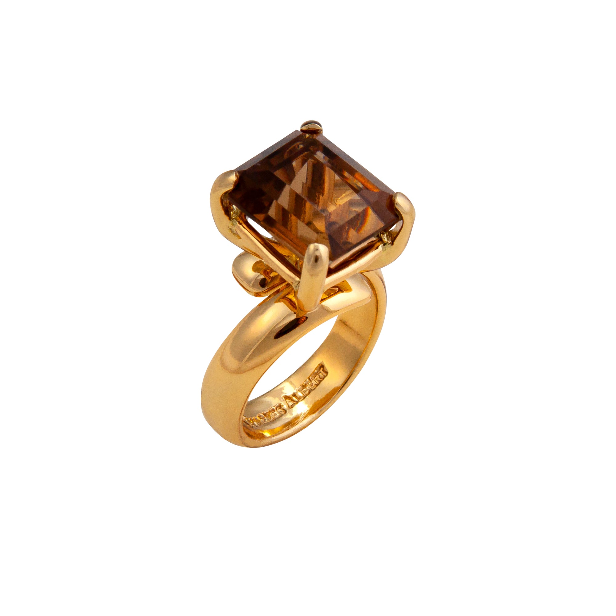 Alchemia Smokey Quartz Prong Set Ring | Charles Albert Jewelry