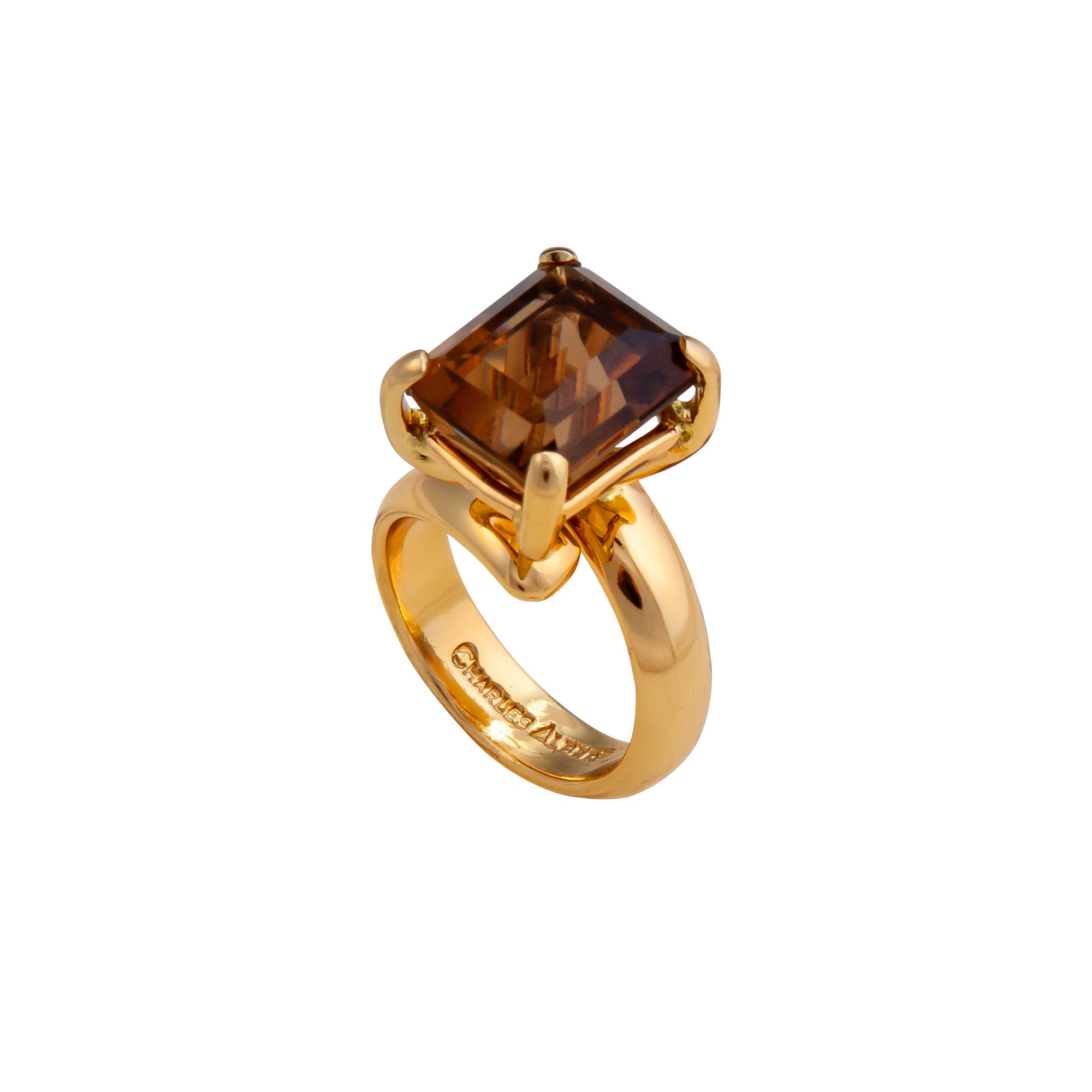 Alchemia Smokey Quartz Prong Set Ring | Charles Albert Jewelry