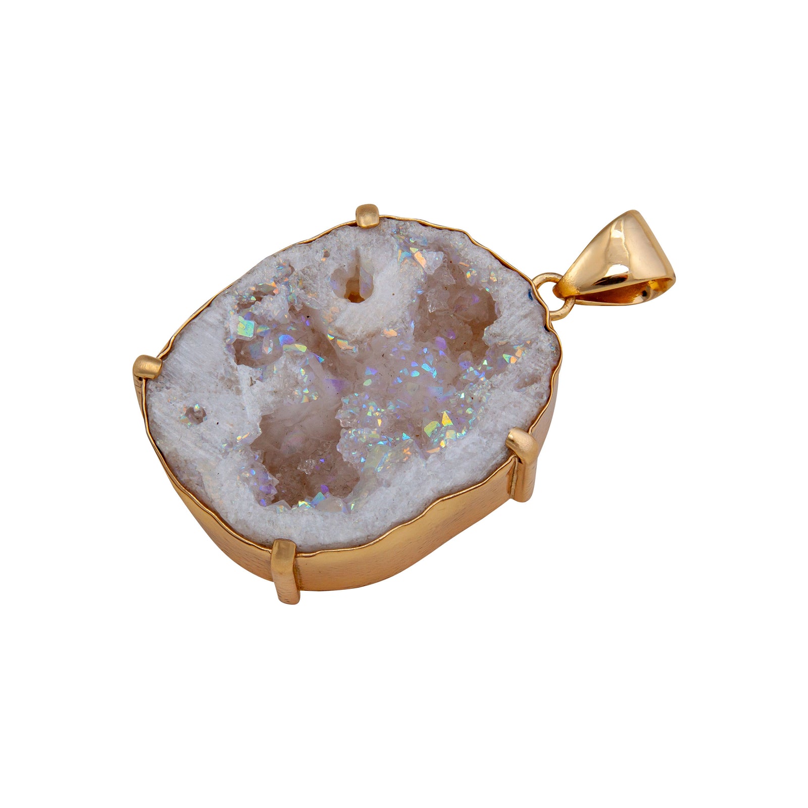 Alchemia Geode Prong and Bezel Set Pendant | Charles Albert Jewelry