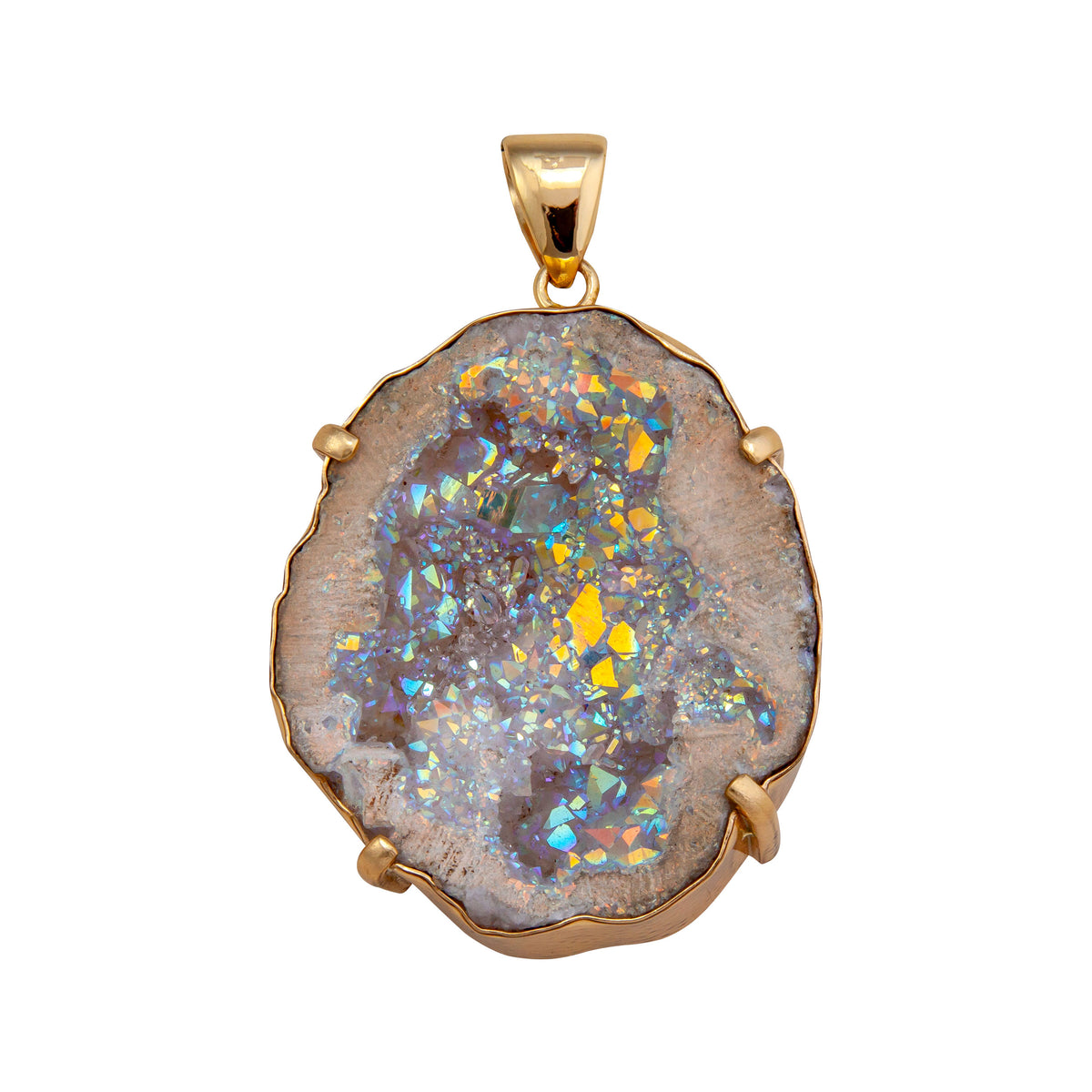 Alchemia Geode Prong and Bezel Set Pendant | Charles Albert Jewelry