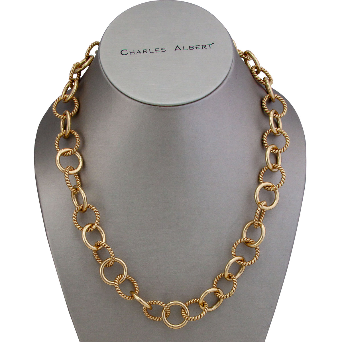 Alchemia Twisted Shiny Circle Necklace | Charles Albert Jewelry