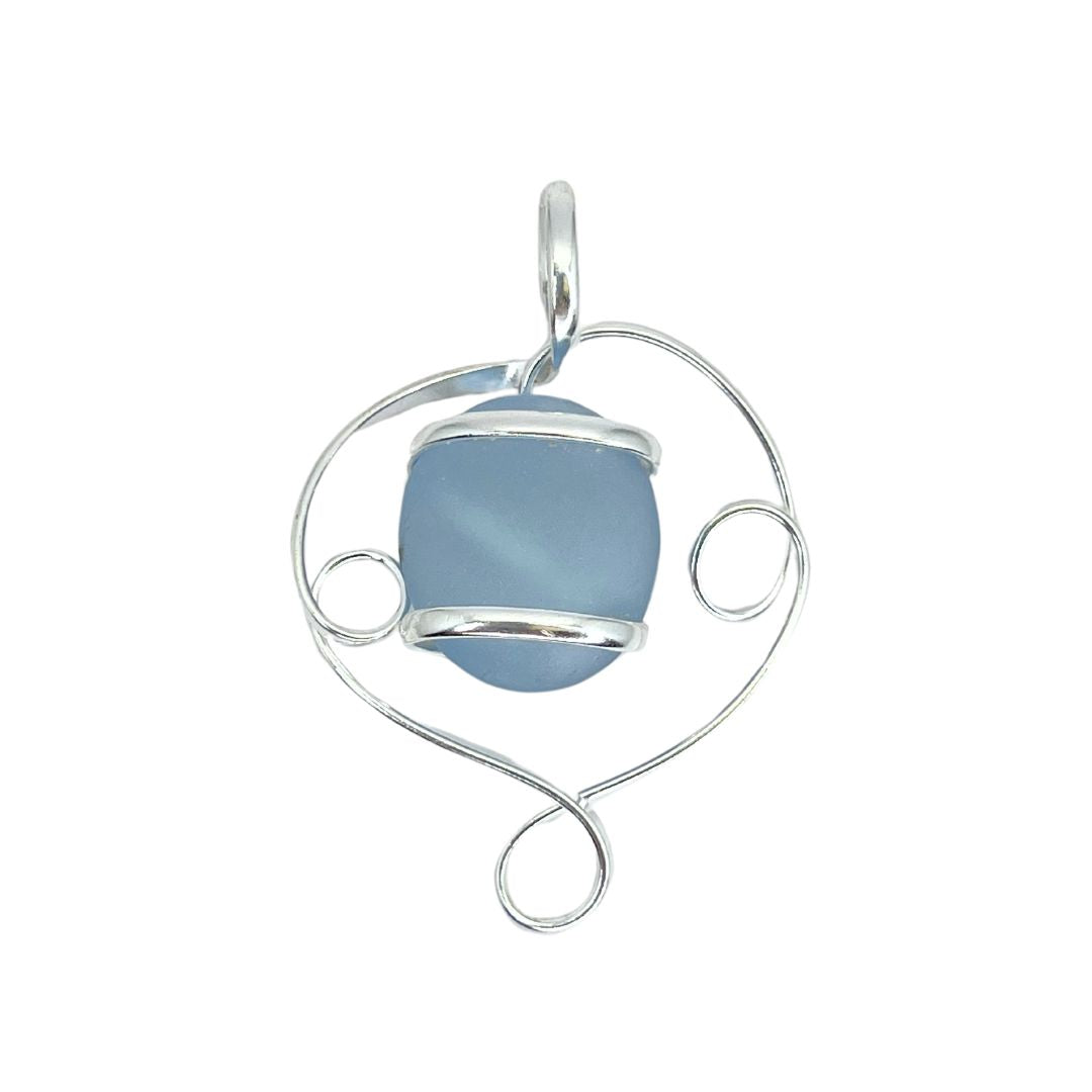 Silver Plated Glass Beaded Swirl Pendant