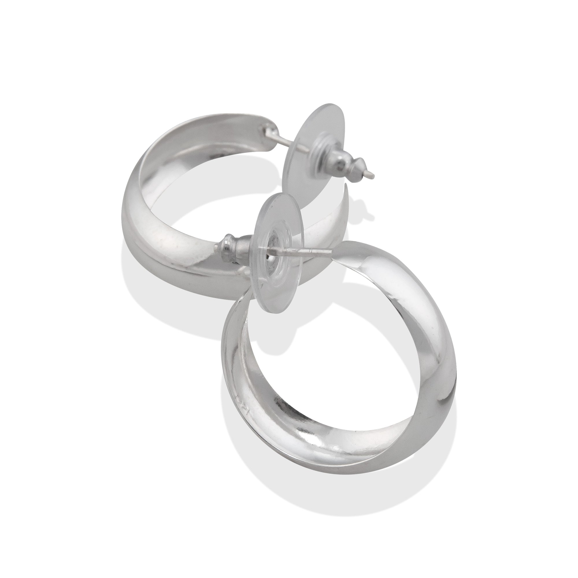 Sterling Silver Dome Hoop Petite Post Earrings | Charles Albert Jewelry