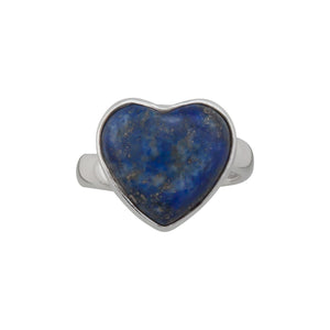 Sterling Silver Lapis Lazuli Heart Adjustable Ring | Charles Albert Jewelry
