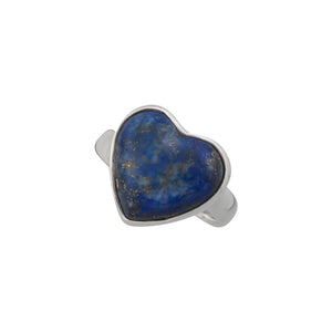 Sterling Silver Lapis Lazuli Heart Adjustable Ring | Charles Albert Jewelry