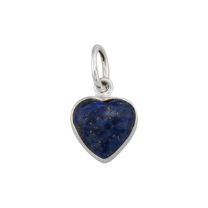 Sterling Silver Lapis Lazuli Heart Charm Pendant | Charles Albert Jewelry