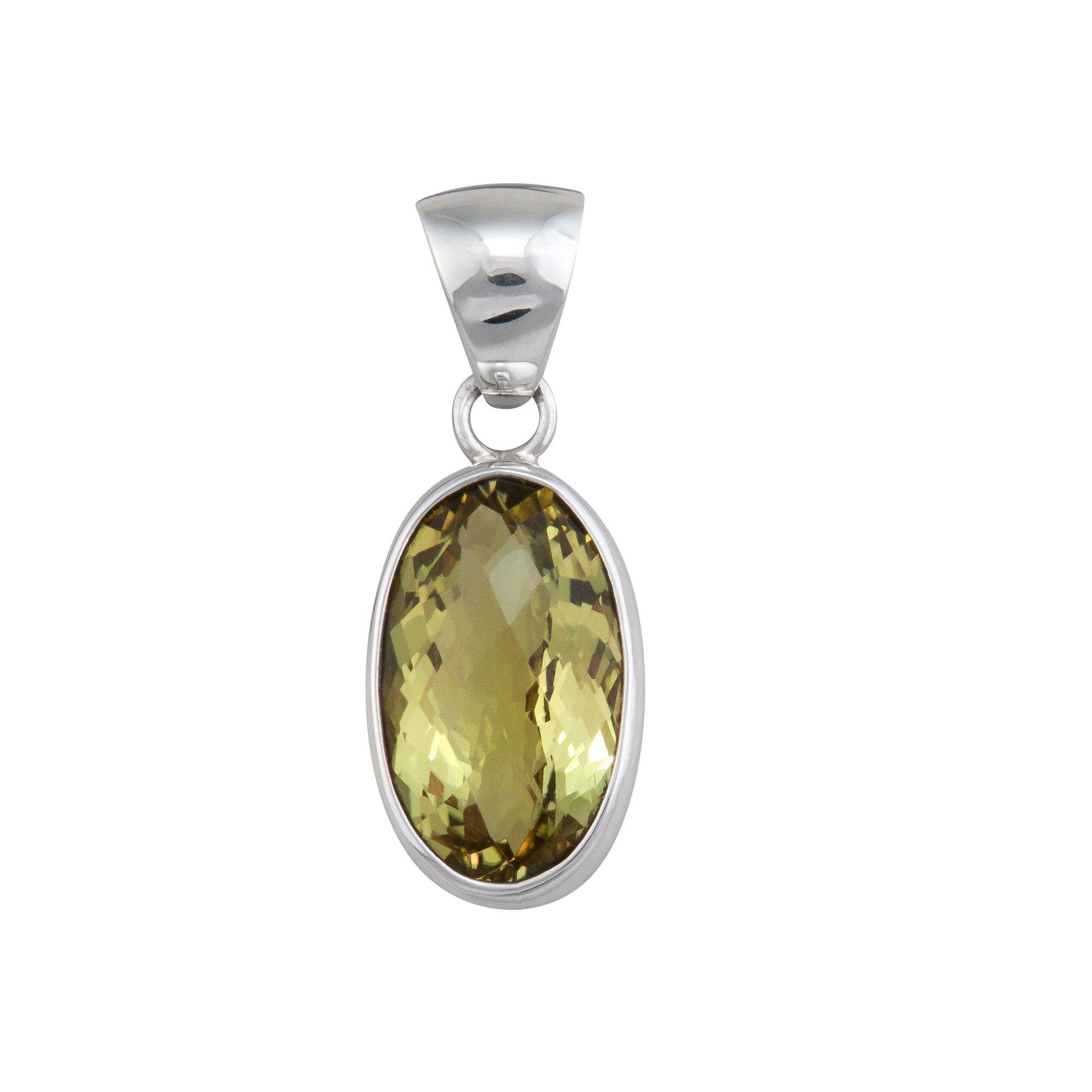 Sterling Silver Citrine Oval Pendant | Charles Albert Jewelry