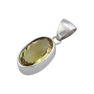 Sterling Silver Citrine Oval Pendant | Charles Albert Jewelry
