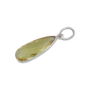 Sterling Silver Lemon Citrine Teardrop Charm Pendant | Charles Albert Jewelry