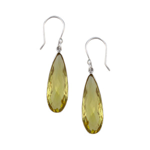 Sterling Silver Lemon Citrine Teardrop Drop Earrings | Charles Albert Jewelry