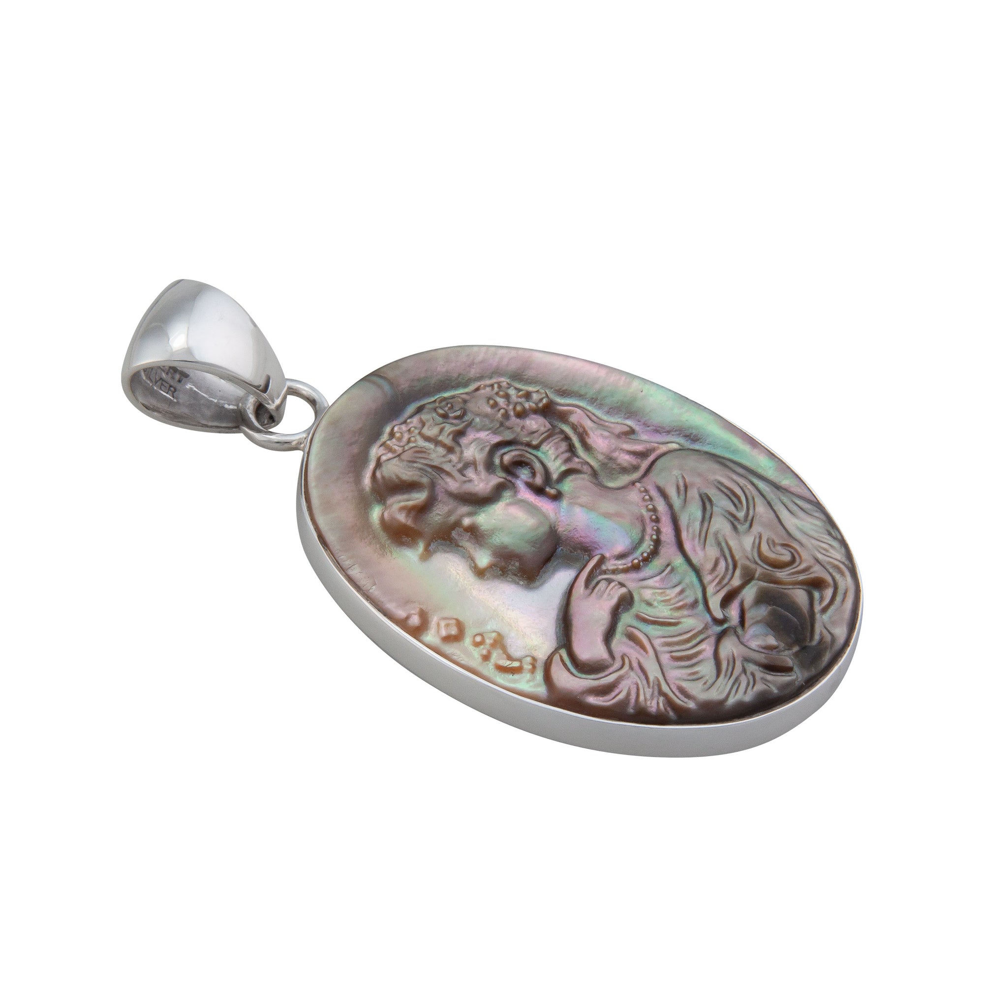 Sterling Silver Gray Mother of Pearl Goddess Pendant | Charles Albert Jewelry
