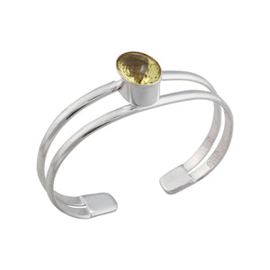 Sterling Silver Citrine Double Band Cuff | Charles Albert Jewelry