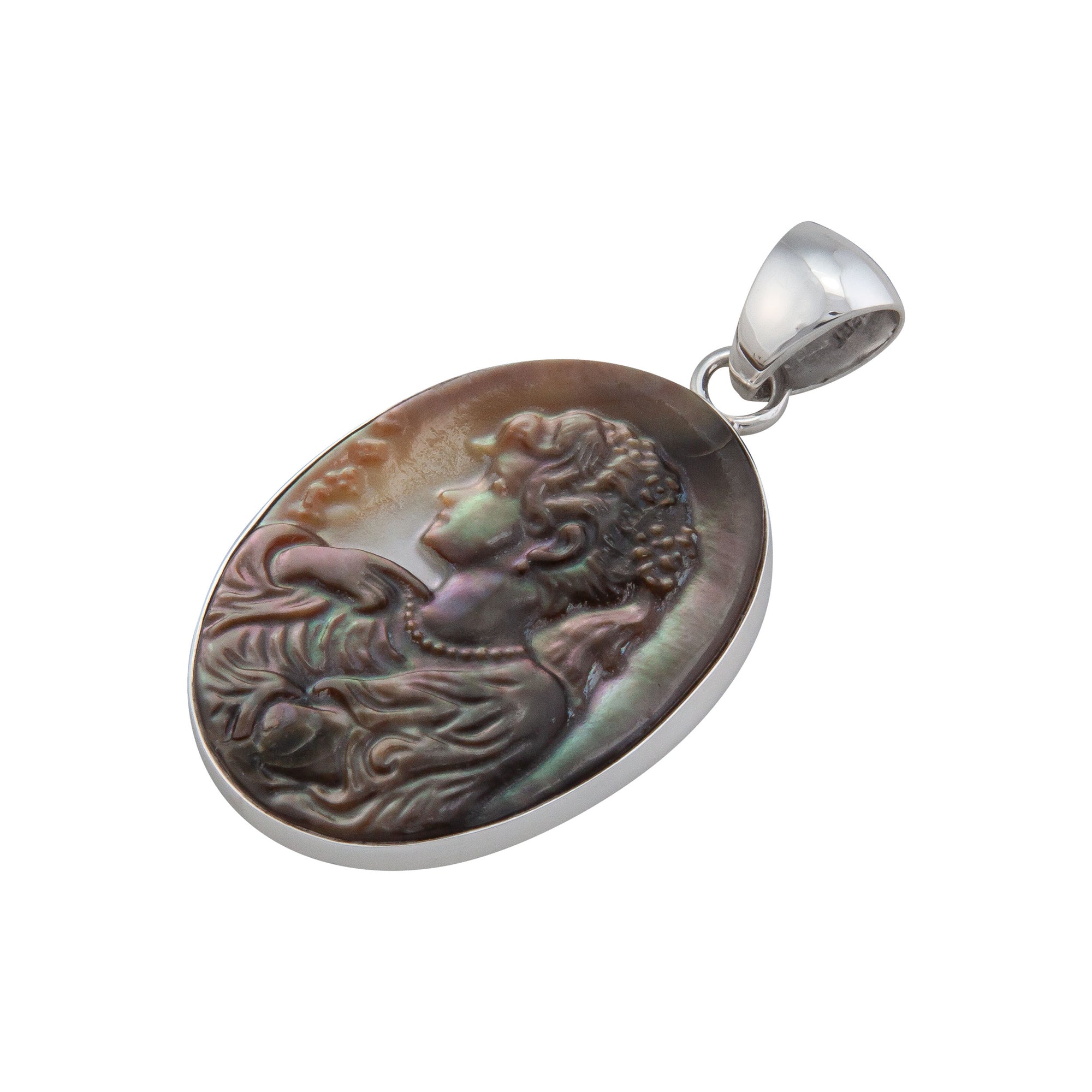 Sterling Silver Gray Mother of Pearl Goddess Pendant | Charles Albert Jewelry