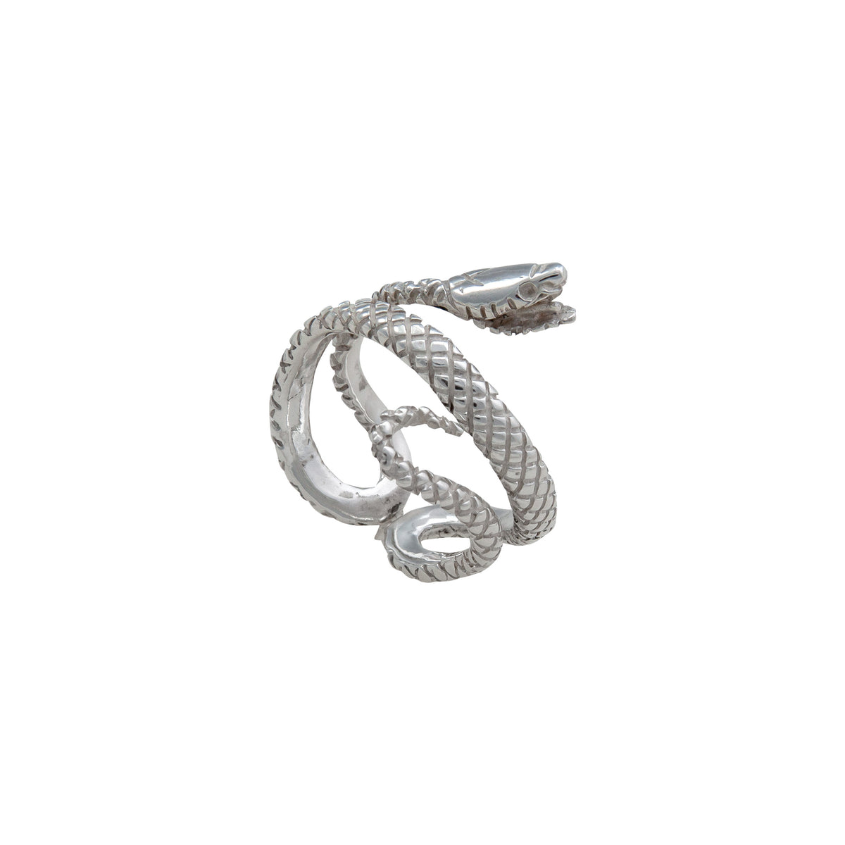 Sterling Silver Snake Adjustable Cuff Ring | Charles Albert Jewelry
