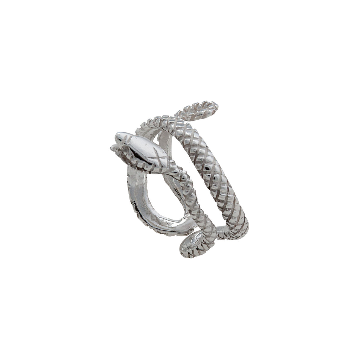 Sterling Silver Snake Adjustable Cuff Ring | Charles Albert Jewelry