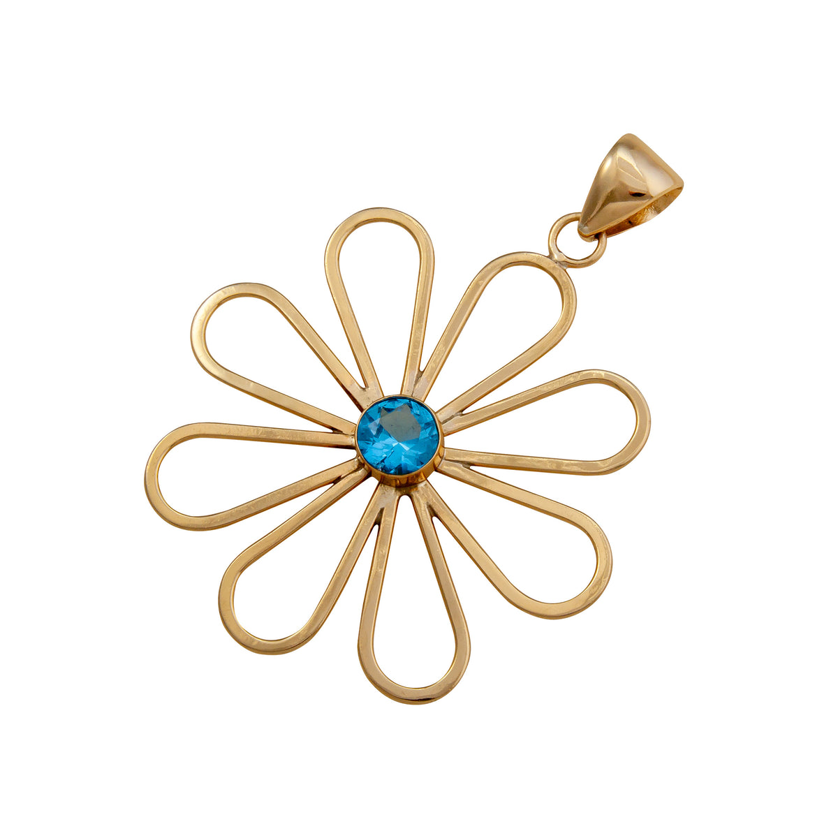 Alchemia Blue Topaz Flower Pendant | Charles Albert Jewelry