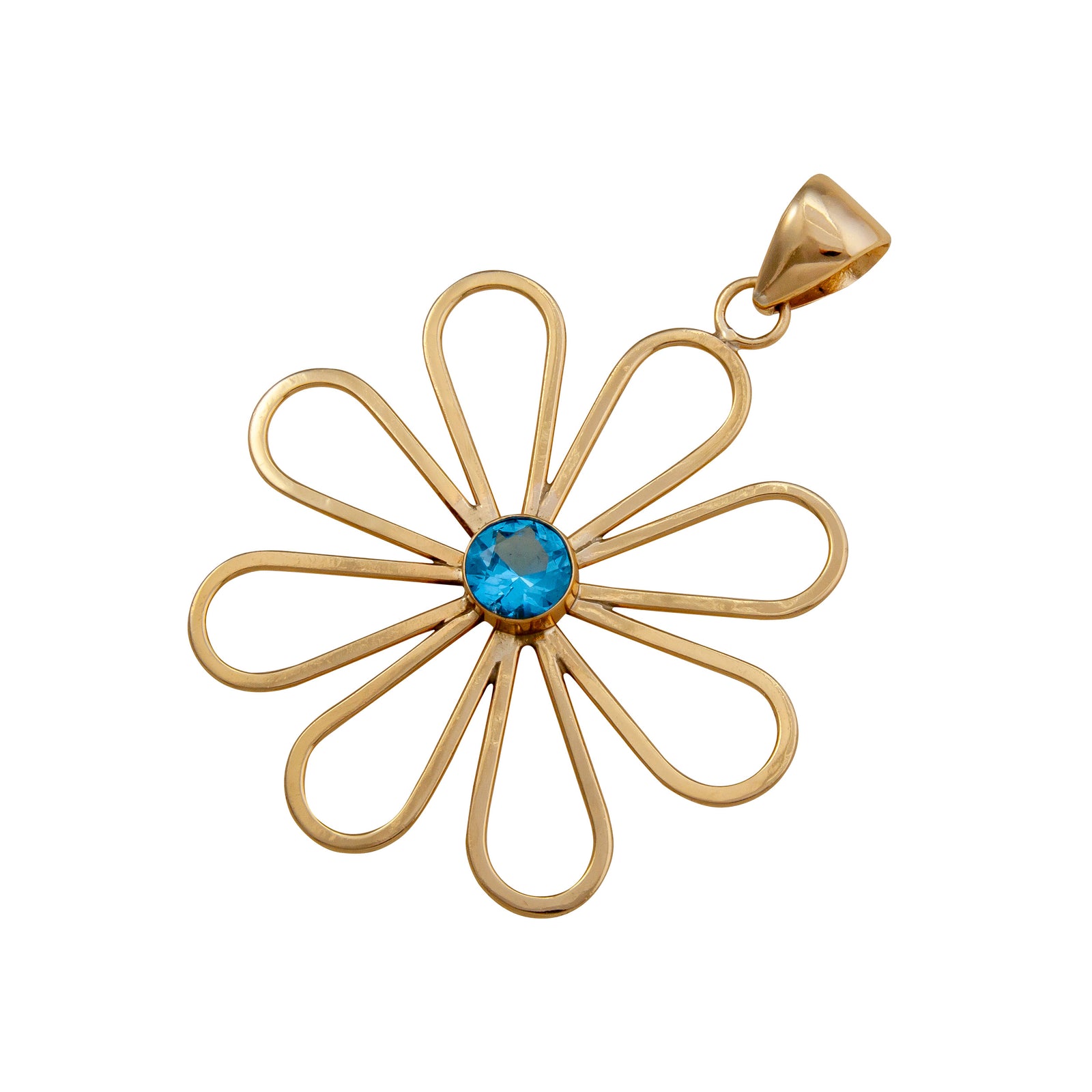 Alchemia Blue Topaz Flower Pendant | Charles Albert Jewelry